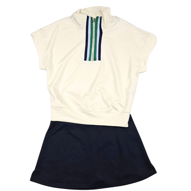 Half Zip Lux Knit Top, contrast detail