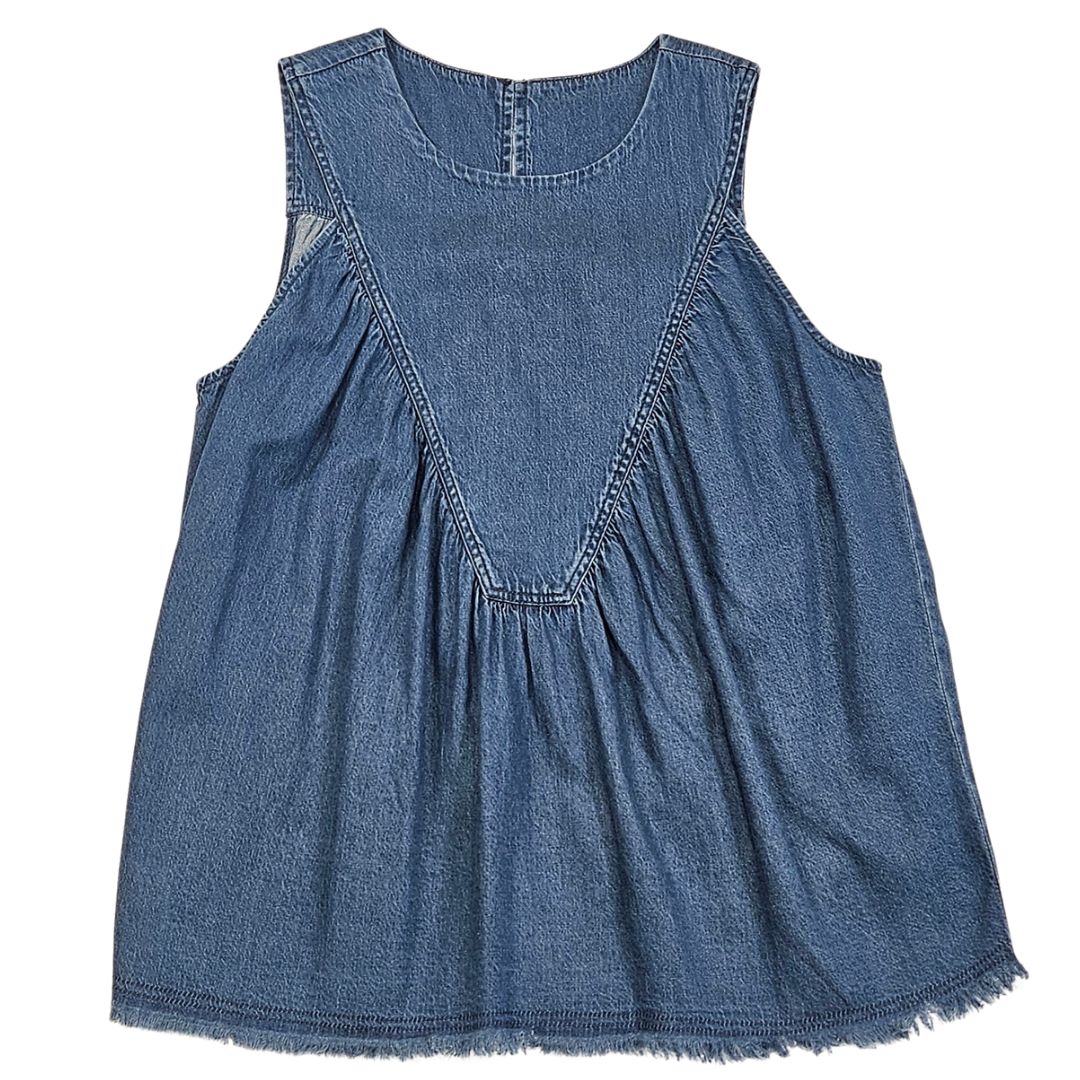 Tencel Chambray Shirred Swing Tank