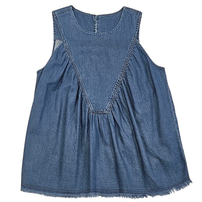 Tencel Chambray Shirred Swing Tank