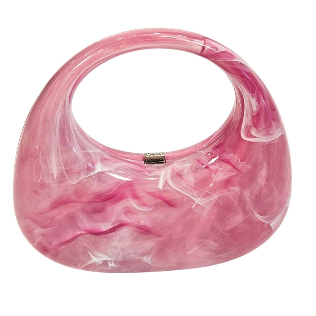 Maribel Acrylic Top Handle Bag, Color: Pink
