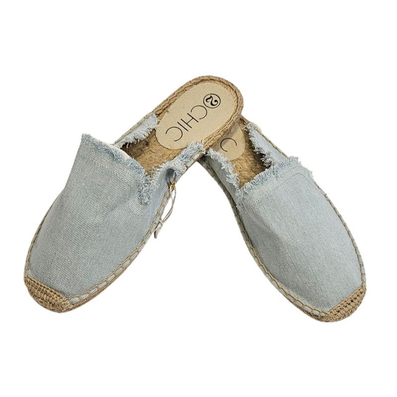Denim Espadrille Slide