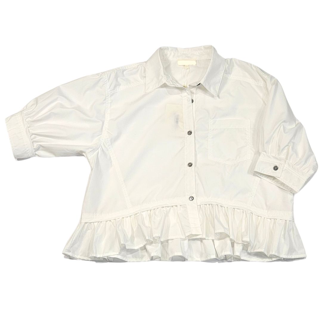 3/4  Sleeve Ruffle Hem Top