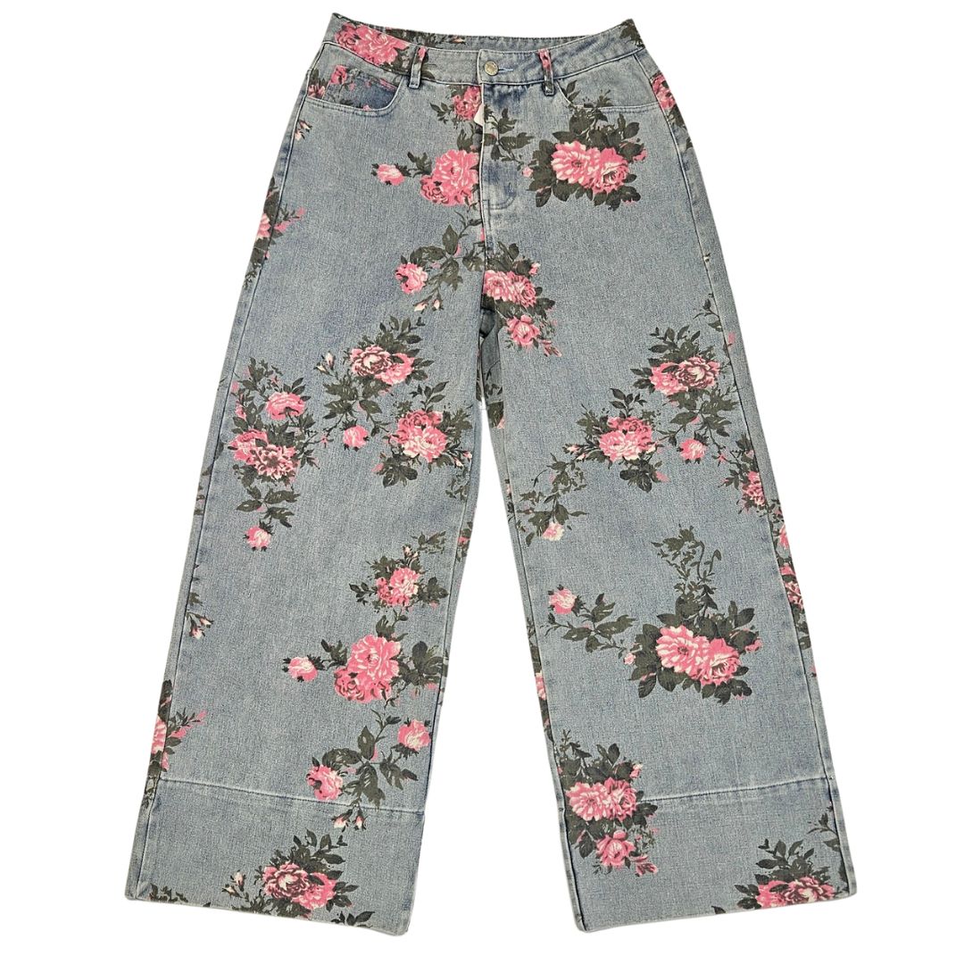 Floral Print Wide Leg Pants