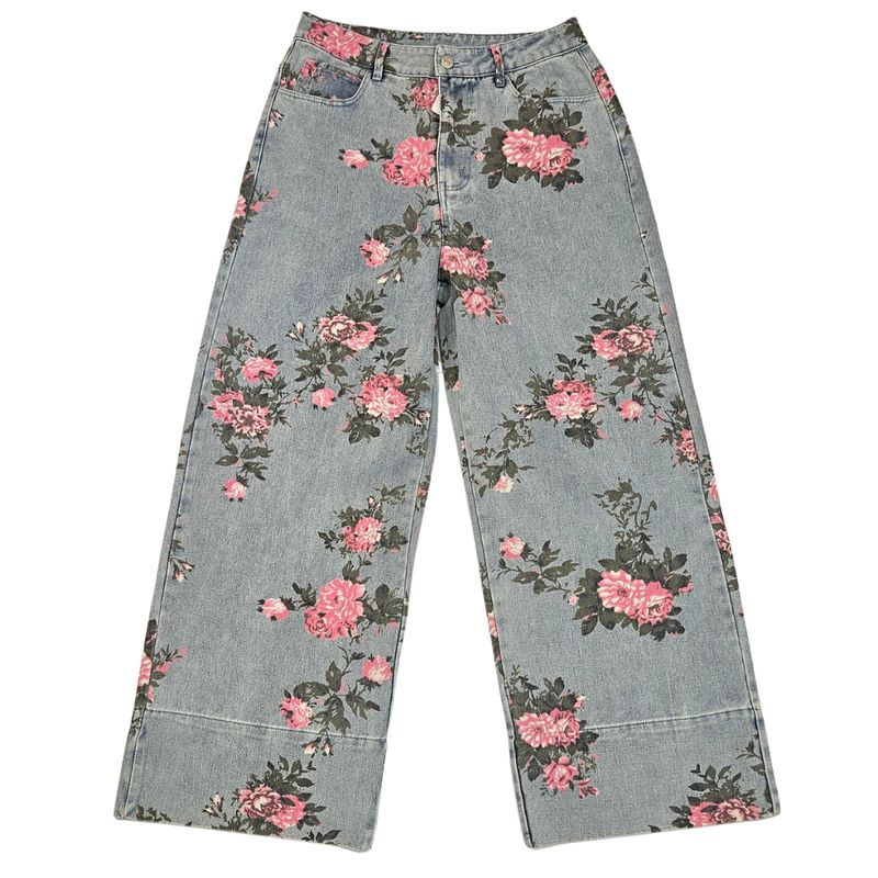 Floral Print Wide Leg Pants