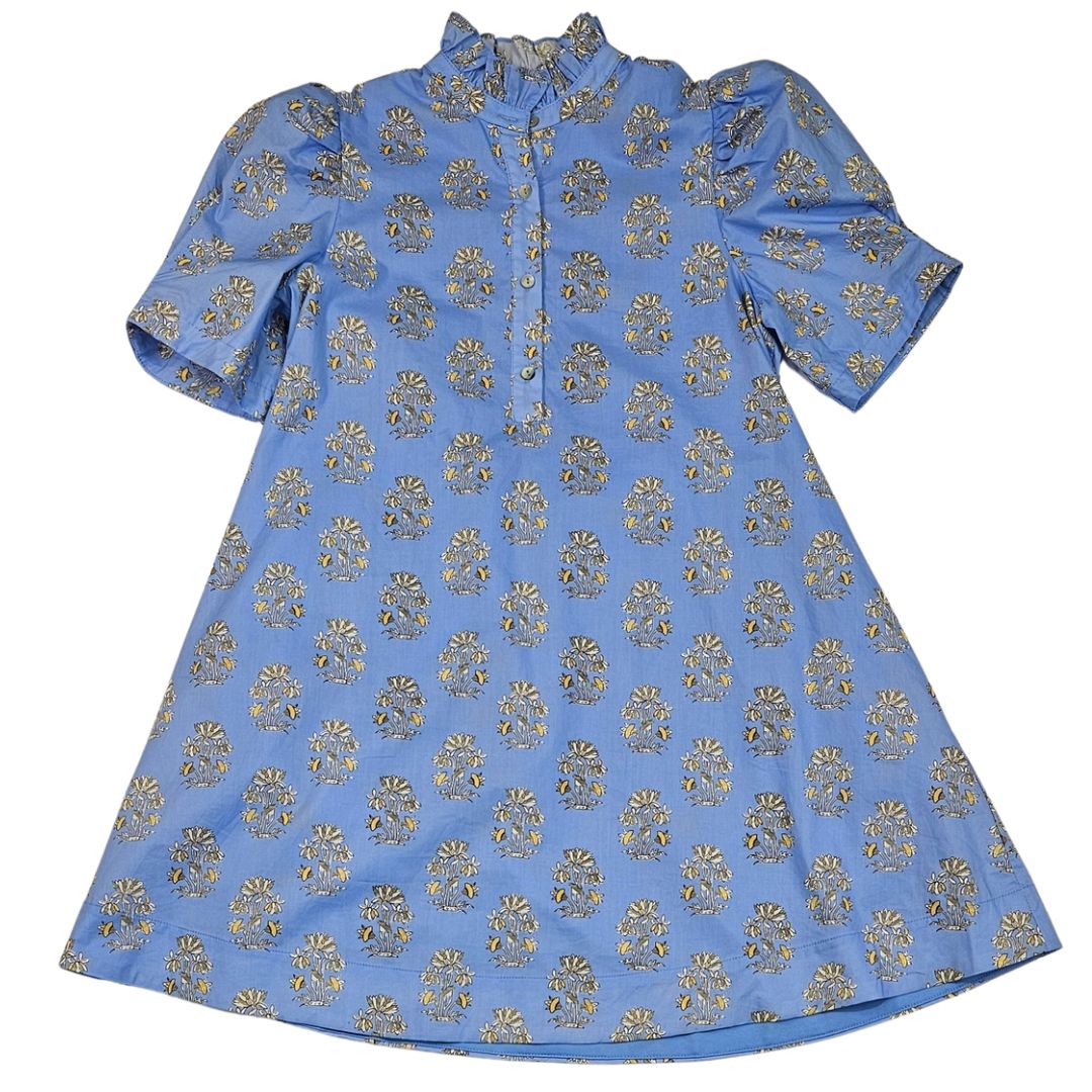 Ruffle Neck Floral Mini Dress