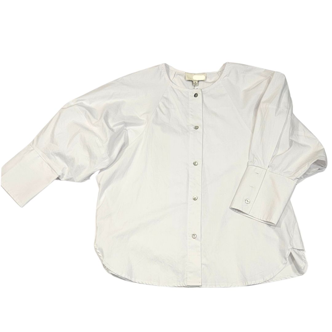 Button Down Blouse Top - White Button Down Blouse Top - White