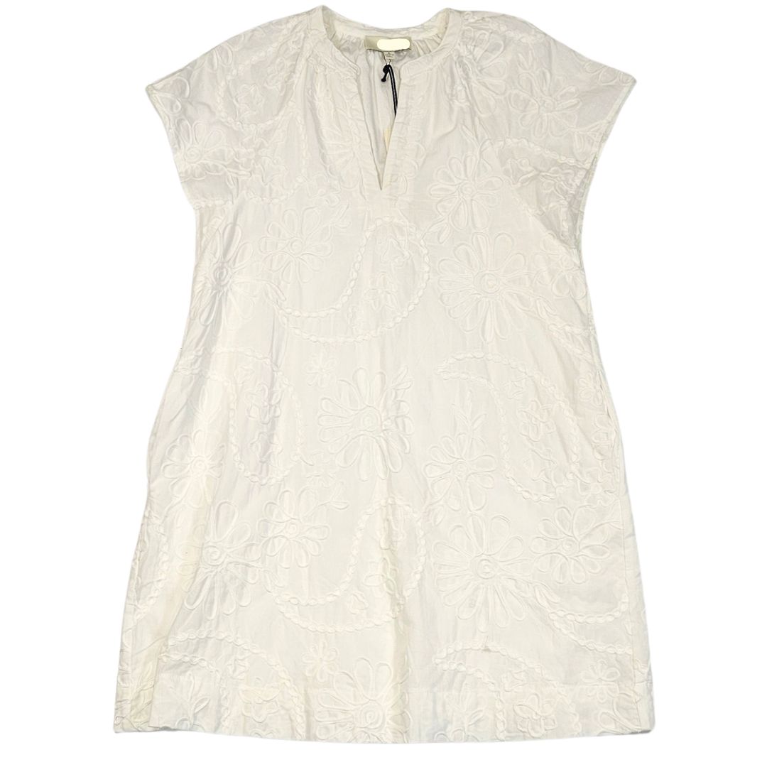 Floral Print Embroidered Mini Dress - White