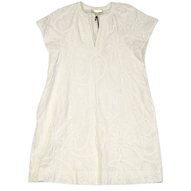 Floral Print Embroidered Mini Dress - White