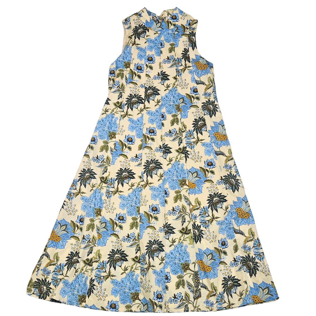 Sleeveless Floral Pattern Dress - Back Tie