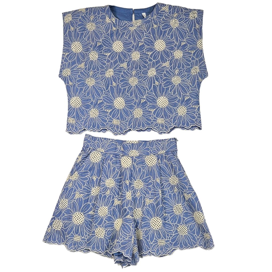 Scallop Hem Embroidery Top & Short Set