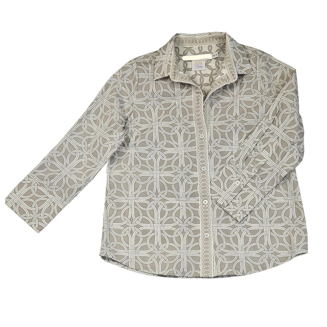 Boyfriend Cotton Shirt, ring toss khaki