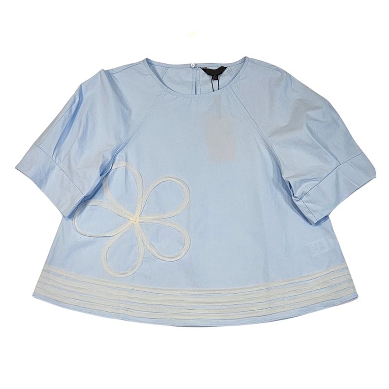 S/S Contrast Chiffon Detail Top