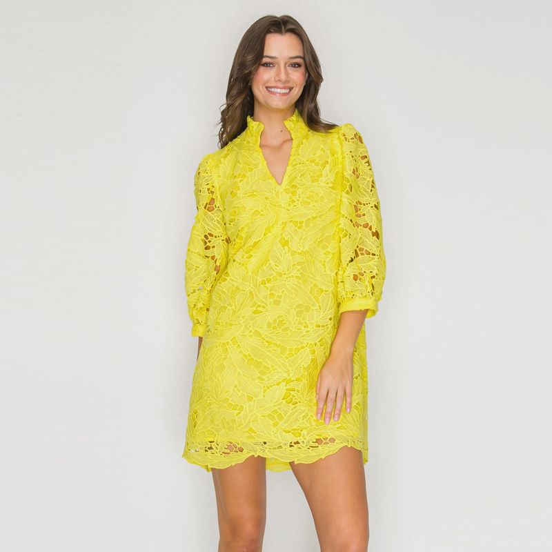 Lemon Bloom Lace Dress