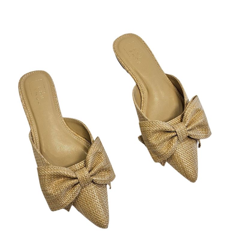 Dorothy Natural Woven Slide