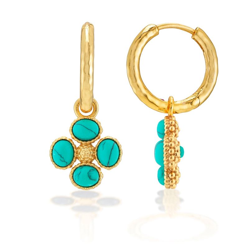 Berry Clover Hoop Earring, double sided charm
