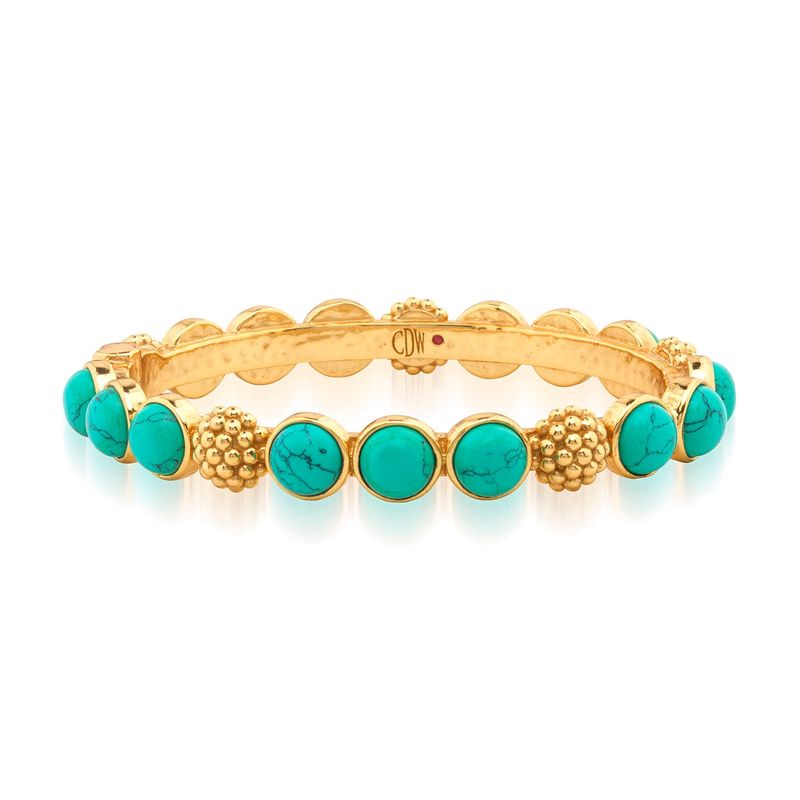 Berry Gem Hinged Bangle - Turquoise