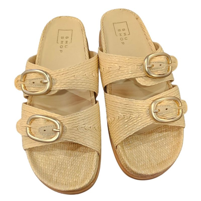 Demi Natural Woven Buckle Slide