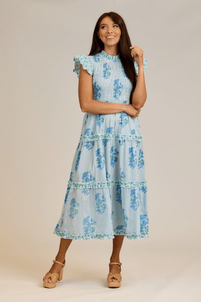 Perin Smocked Midi Dress