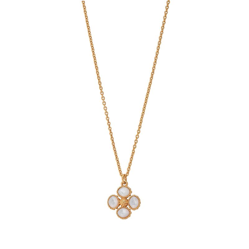 Berry Clover Double Sided Charm Necklace, MOP - 16”+2”
