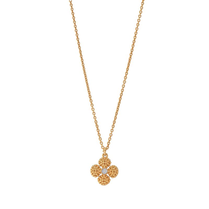 Berry Clover Double Sided Charm Necklace, MOP - 16”+2”