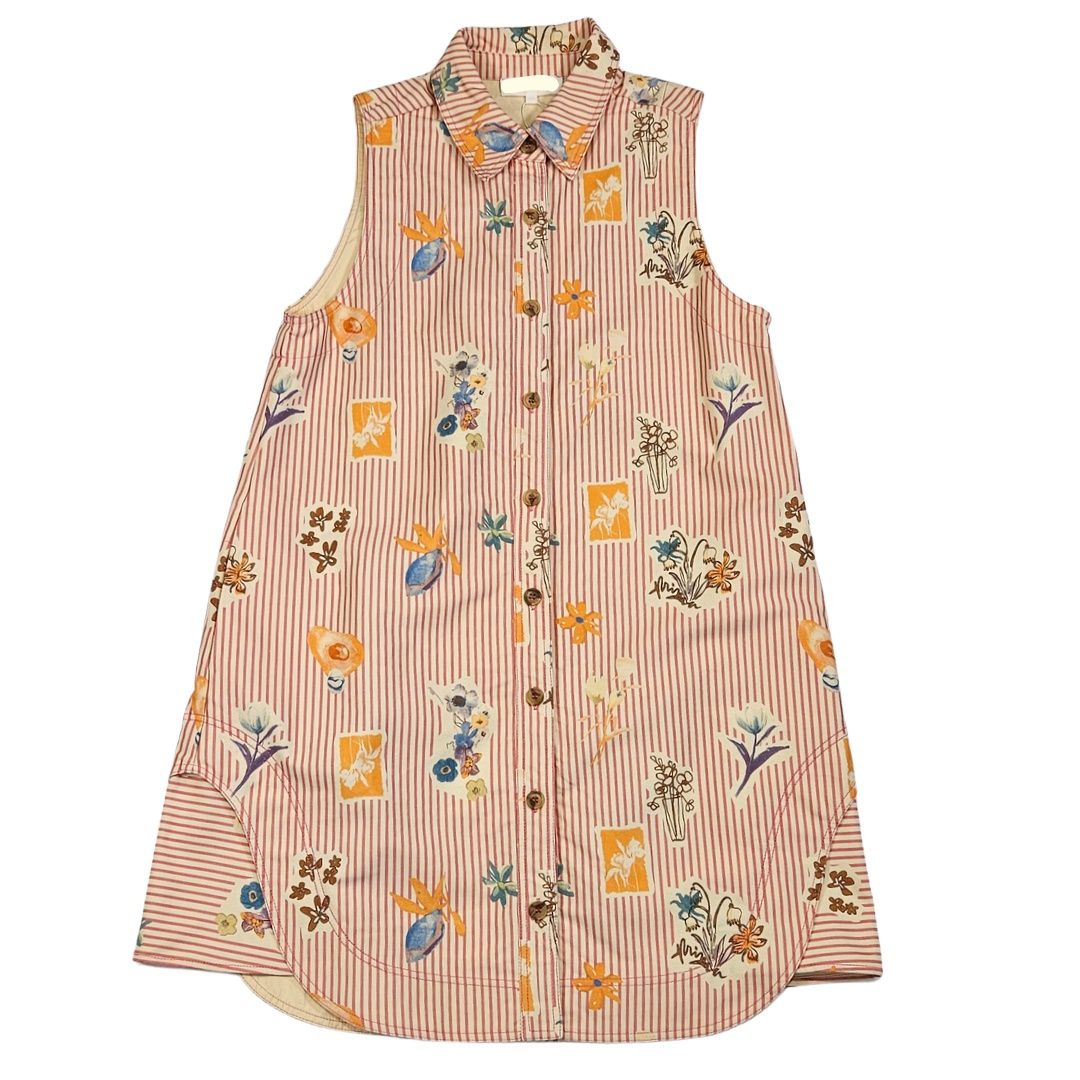 Stripe Floral Sleeveless Mini Dress