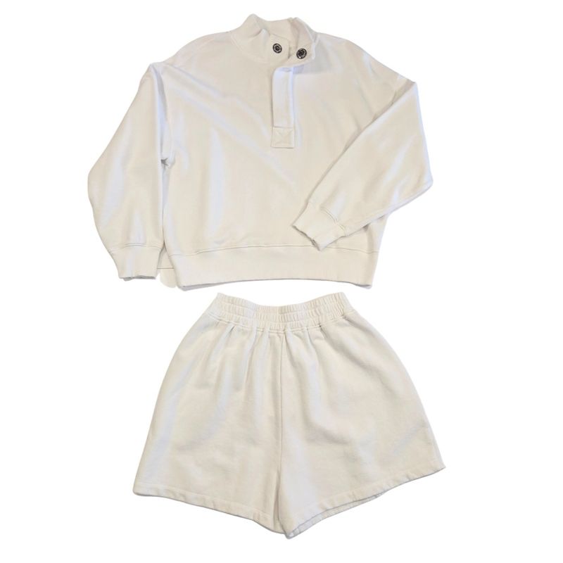 Rib Cotton Button Pullover
