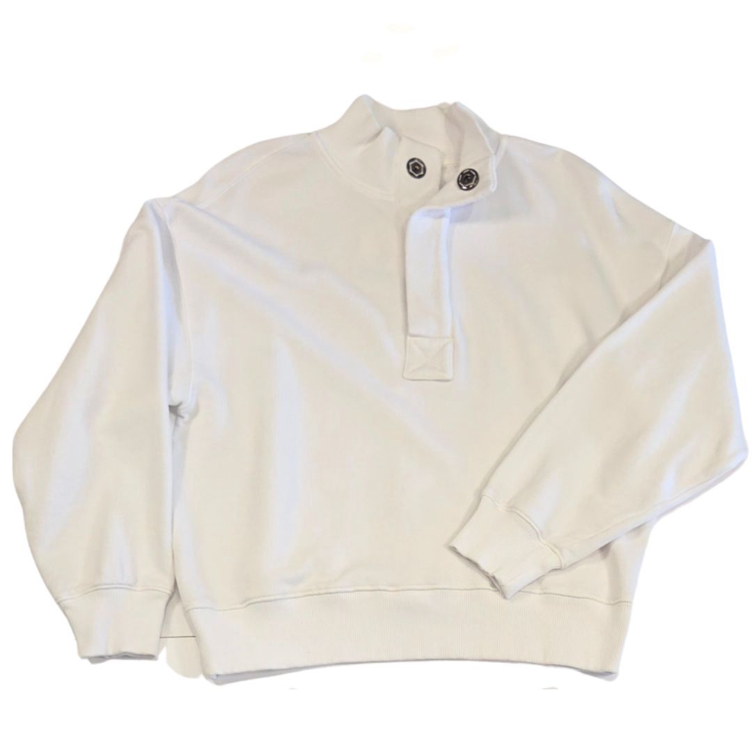 Rib Cotton Button Pullover