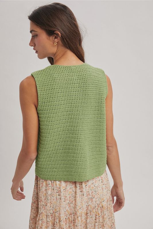 Button Up Sweater Tank