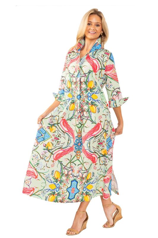 Mint Chinois Shirt Dress Long