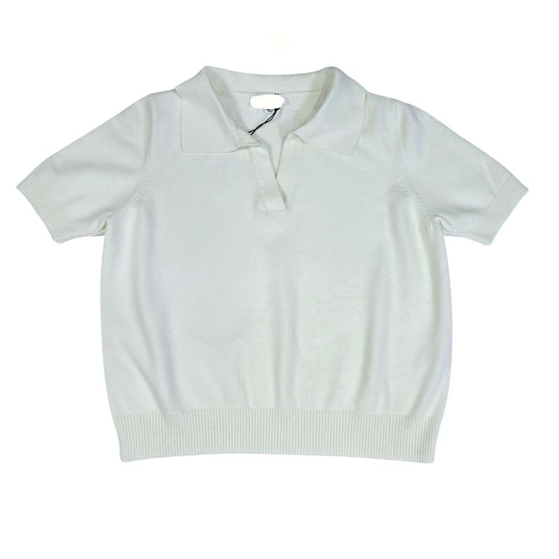 V-Neck S/S Collared Sweater Top V-Neck S/S Collared Sweater Top