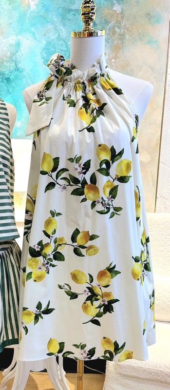 Gracie Ruffle Tie Neck Sleeveless Dress