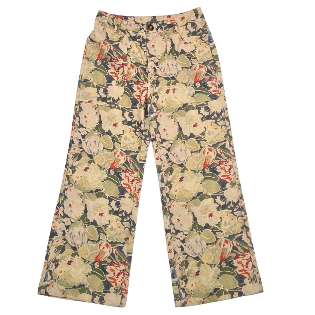 Front and Back Pocket Floral Print Pants