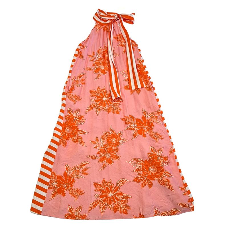 Pink/Orange Floral Halter Dress