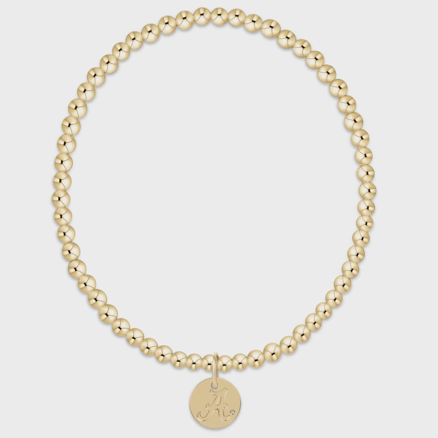 E-COLLEGIATE Classic Gold 3mm Bracelet, alabama disc