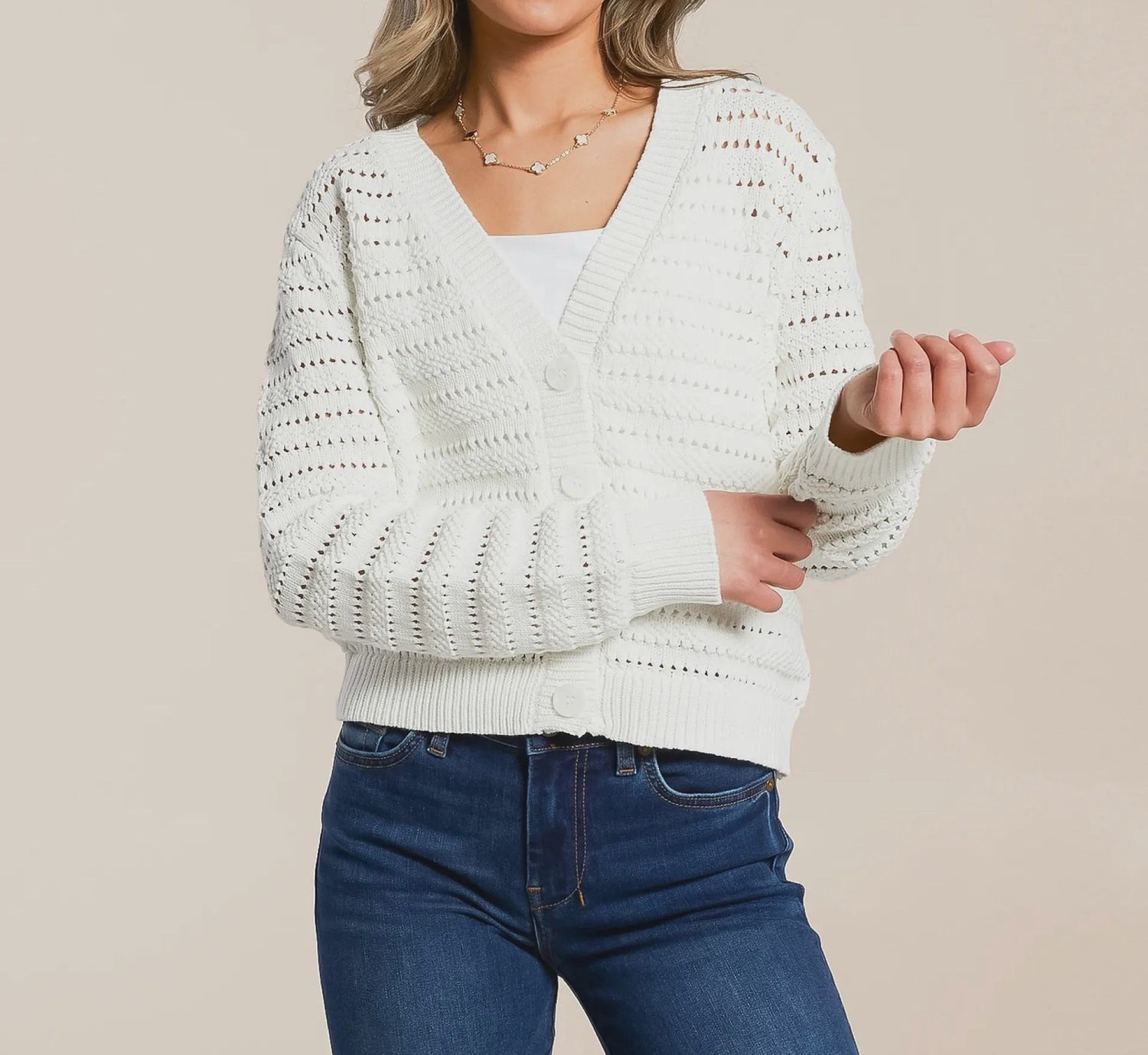 Crochet Knit Cardigan Sweater