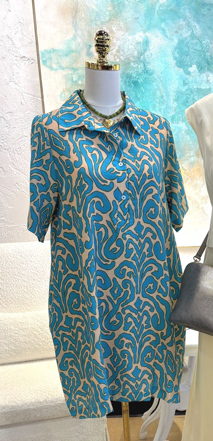 Short Sleeve Patterned Dress