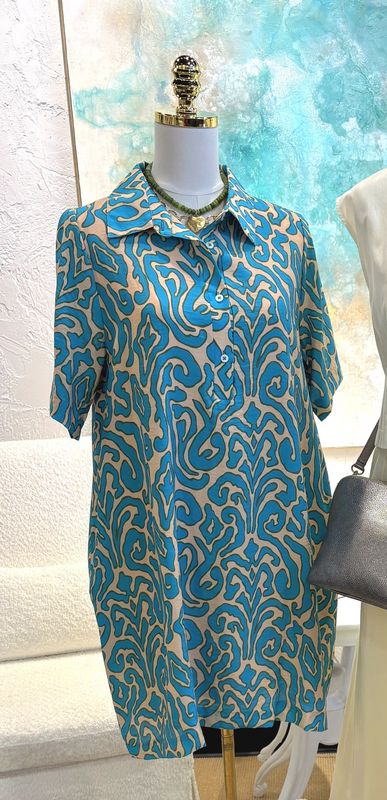Short Sleeve Patterned Dress