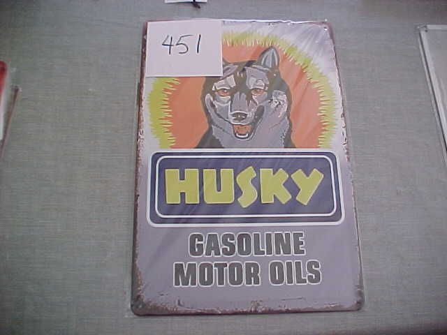 451 - Husky Gasoline Motor Oil Vintage Style Metal Advertising Metal Sign 8 x 12 Inches