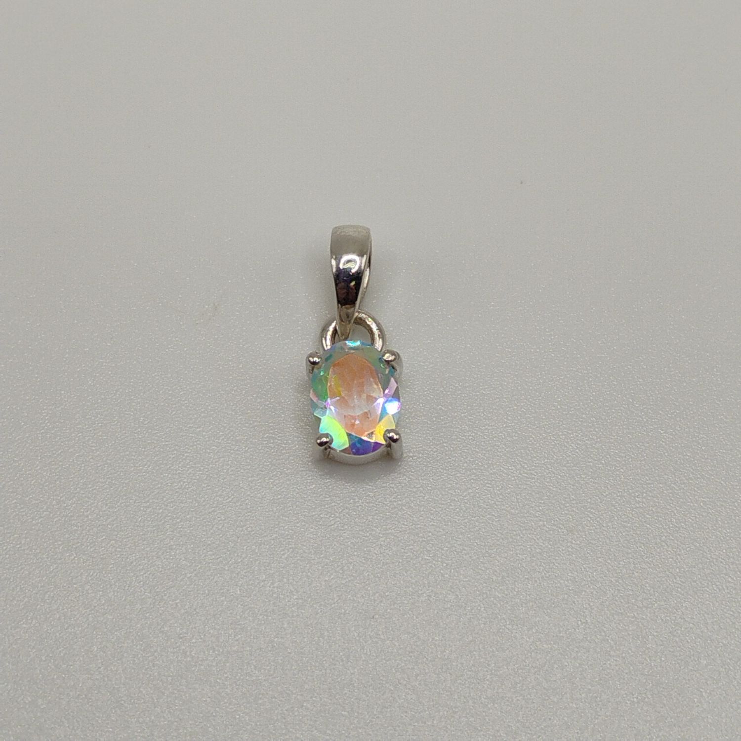 Mercury Mystic Topaz Sterling Silver Circle 6X6 Pendant