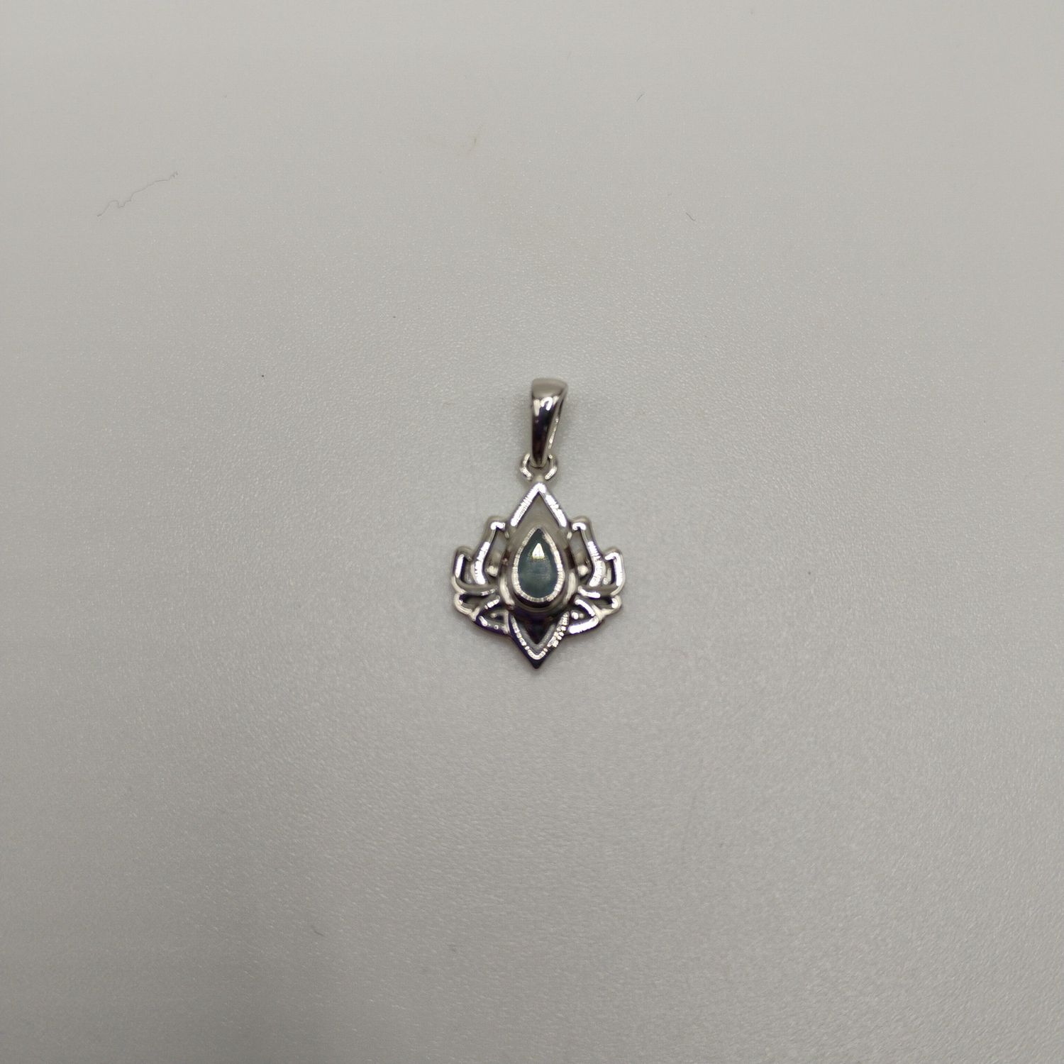 Aquamarine Sterling Silver Lotus 3.0 Pendant