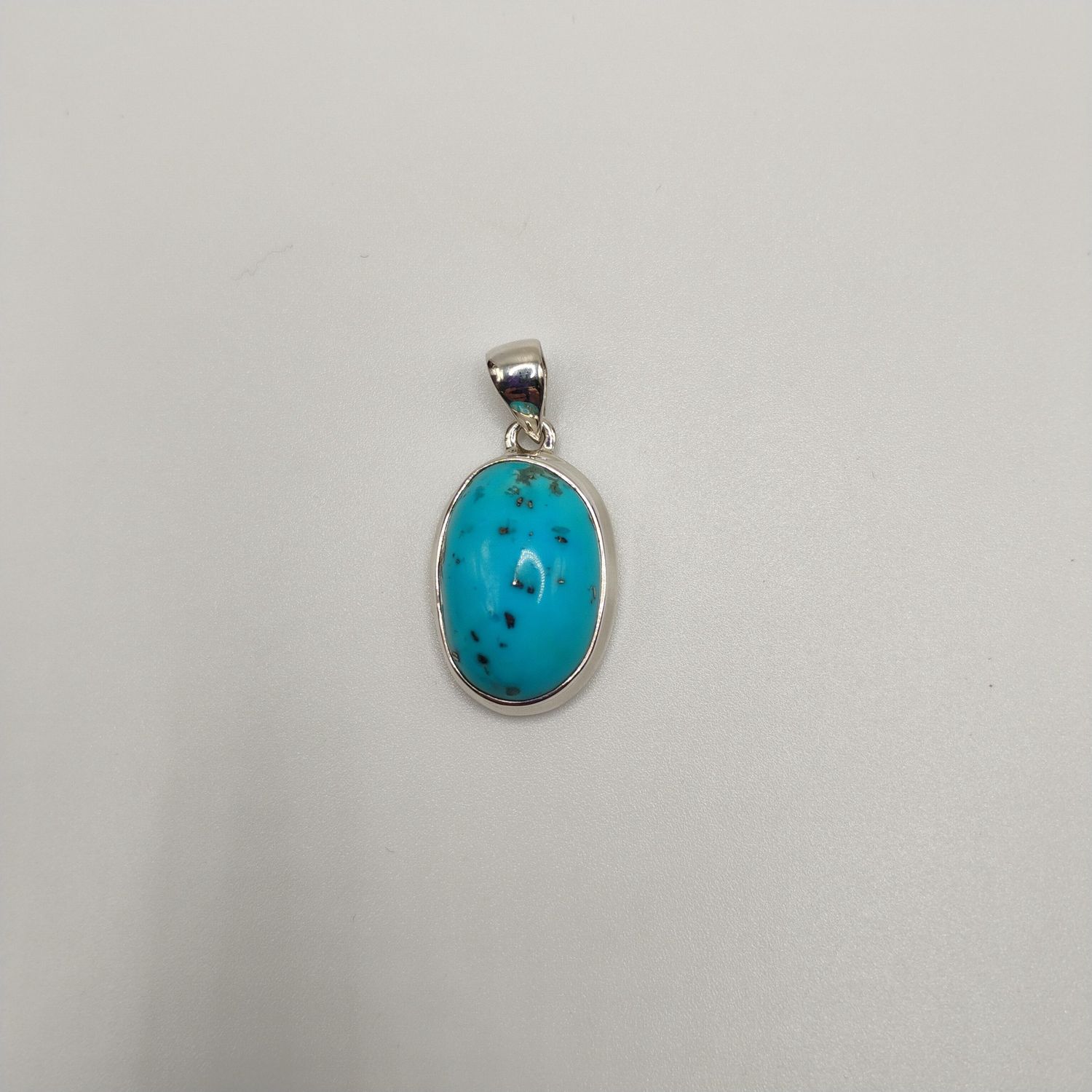 Natural Persian Turquoise Sterling Silver Pendant