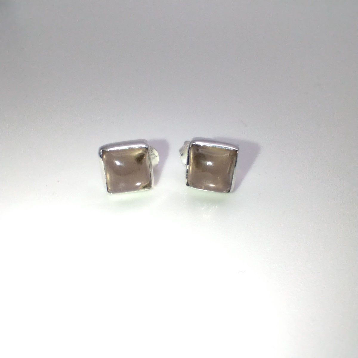 Smokey Quartz Sterling Silver Stud