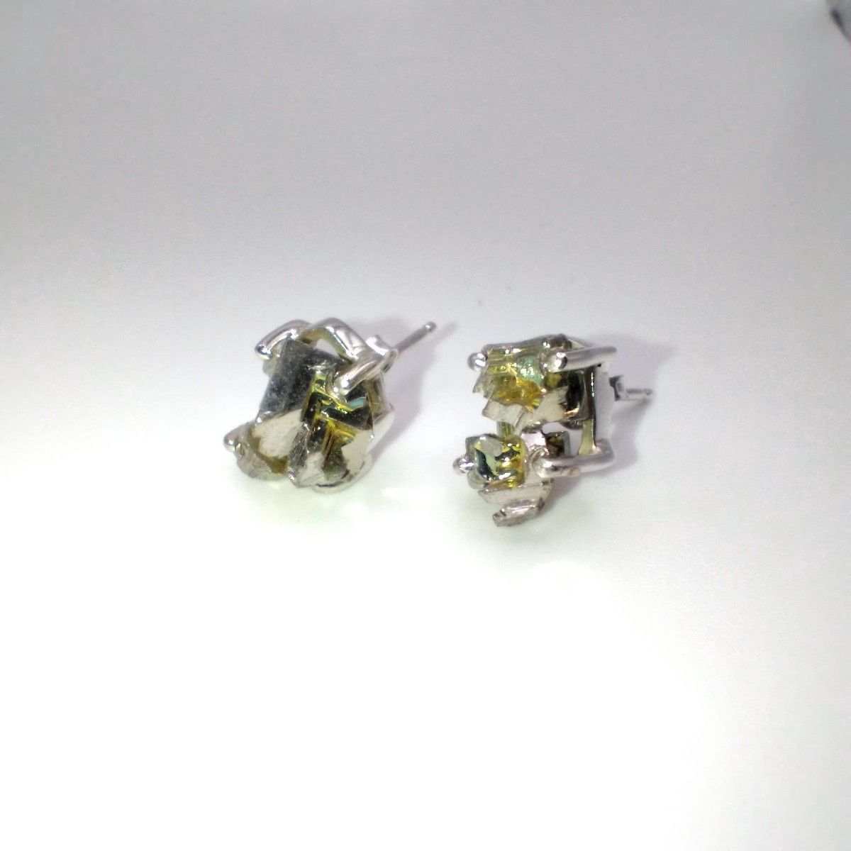 Bismuth Crystal Stud Sterling Silver Earrings