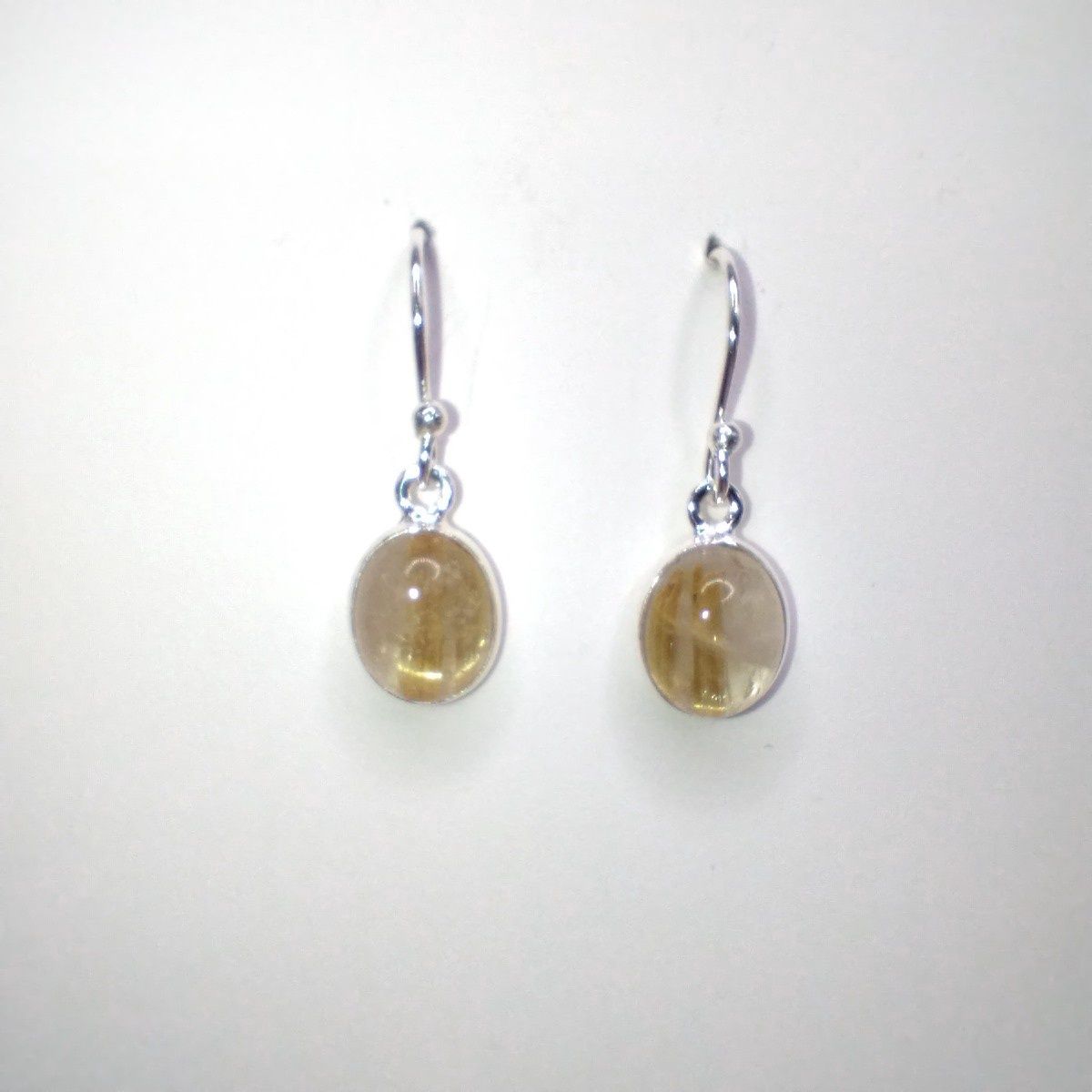 Golden Rutile Earrings Sterling Silver