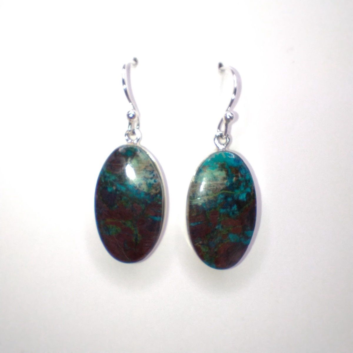 Shattuckite Sterling Silver Dangle Earrings