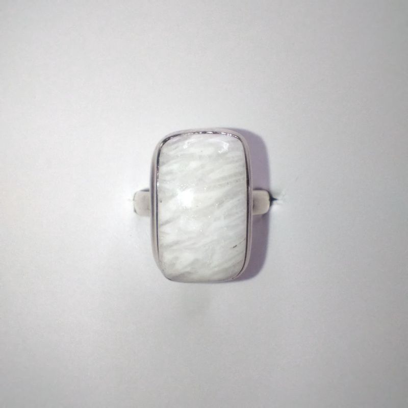Scolecite Ring Size 9 Sterling Silver
