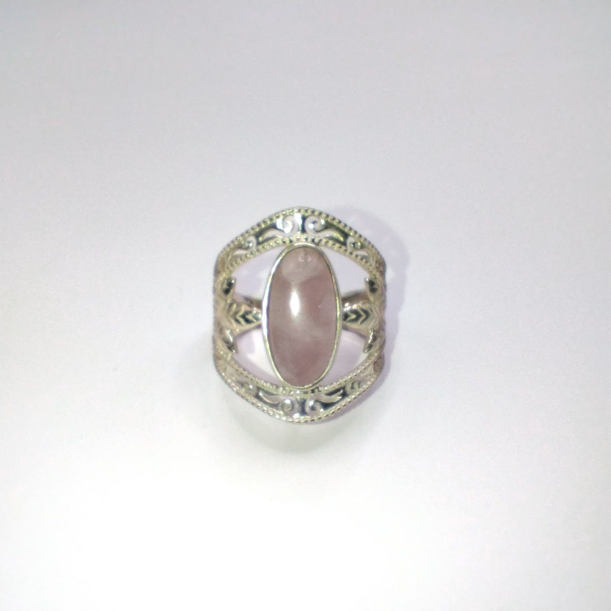 Rose Quartz Leaf Ring Size 9