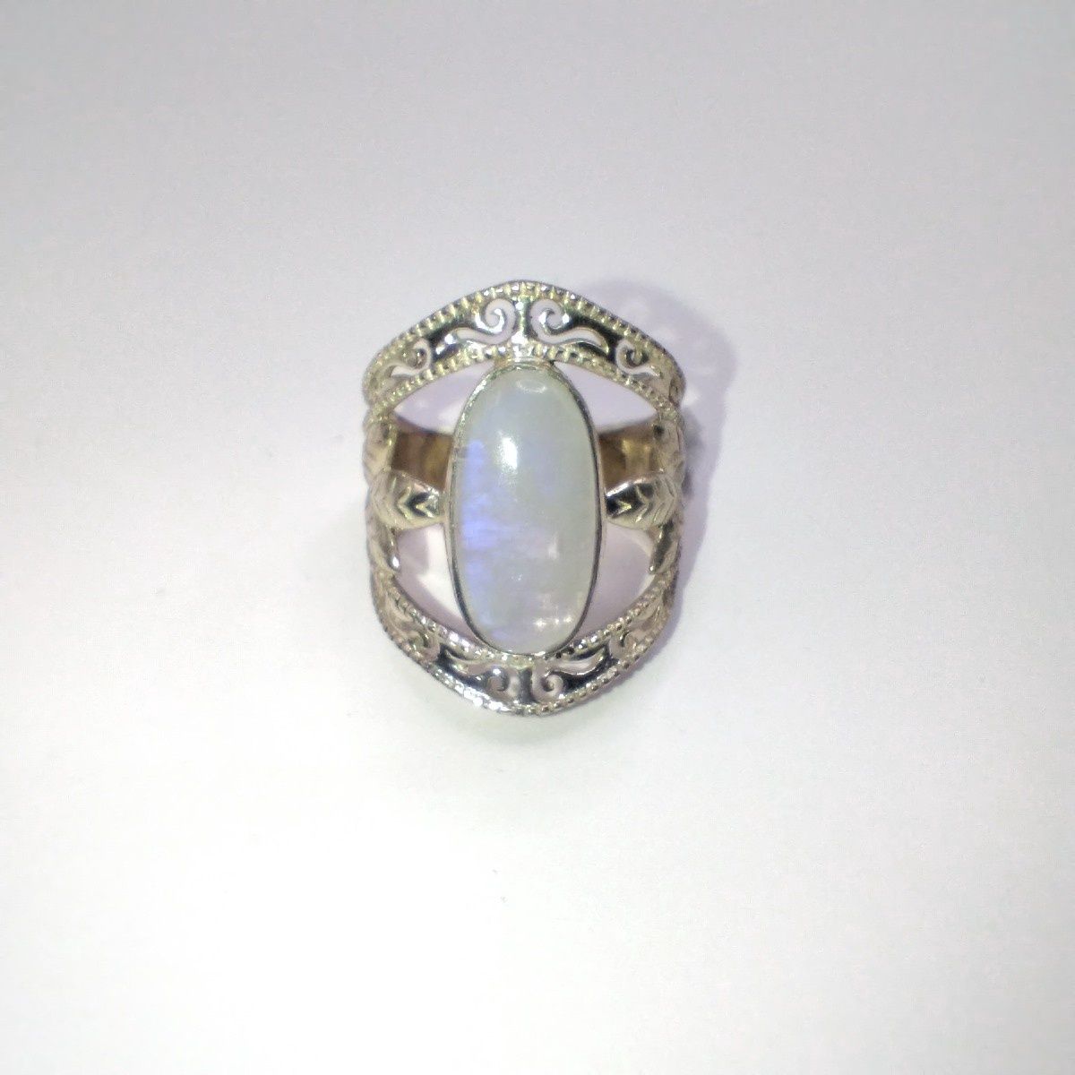 Moonstone Leaf Ring Size 6