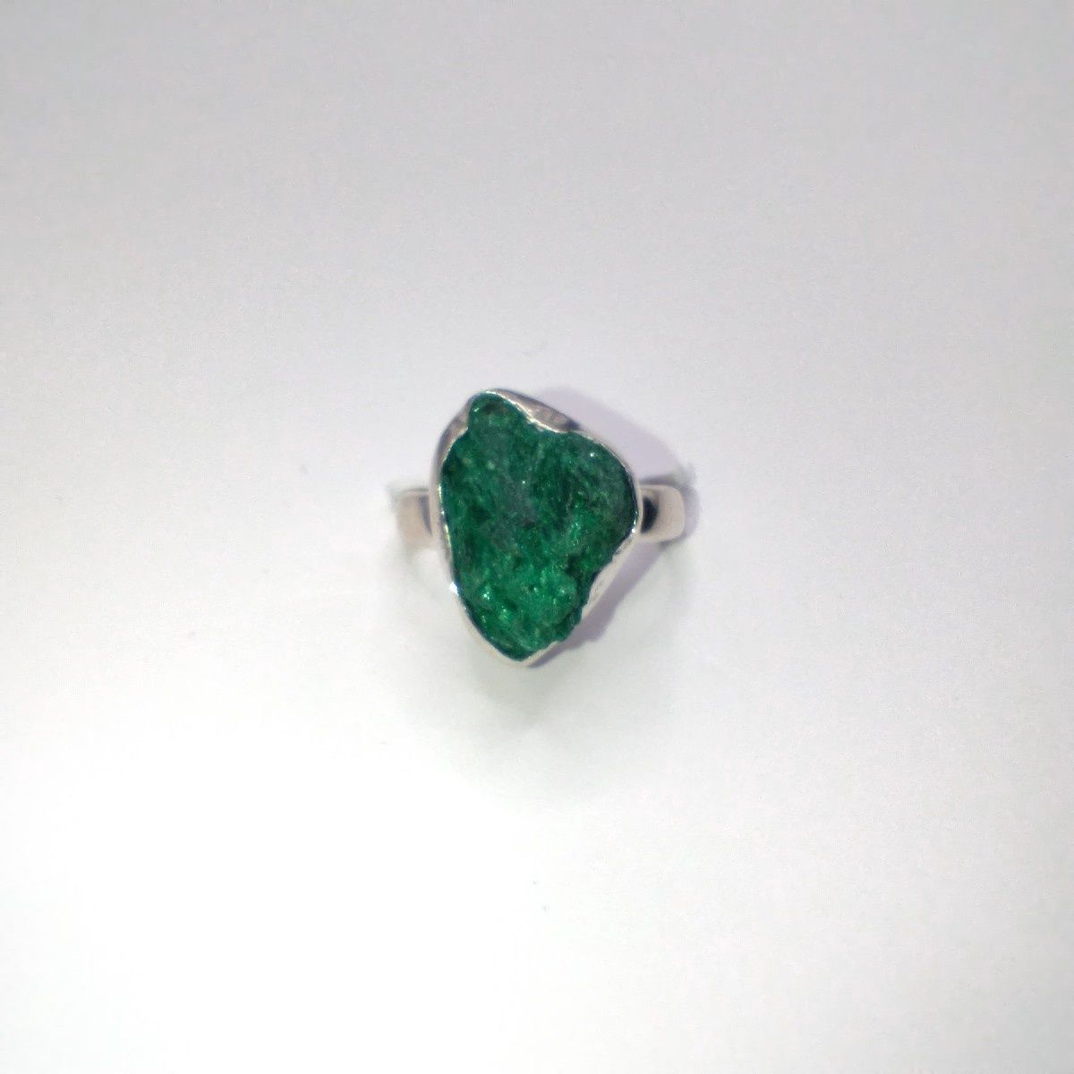Malachite Druzy Sterling Silver Ring Size 6