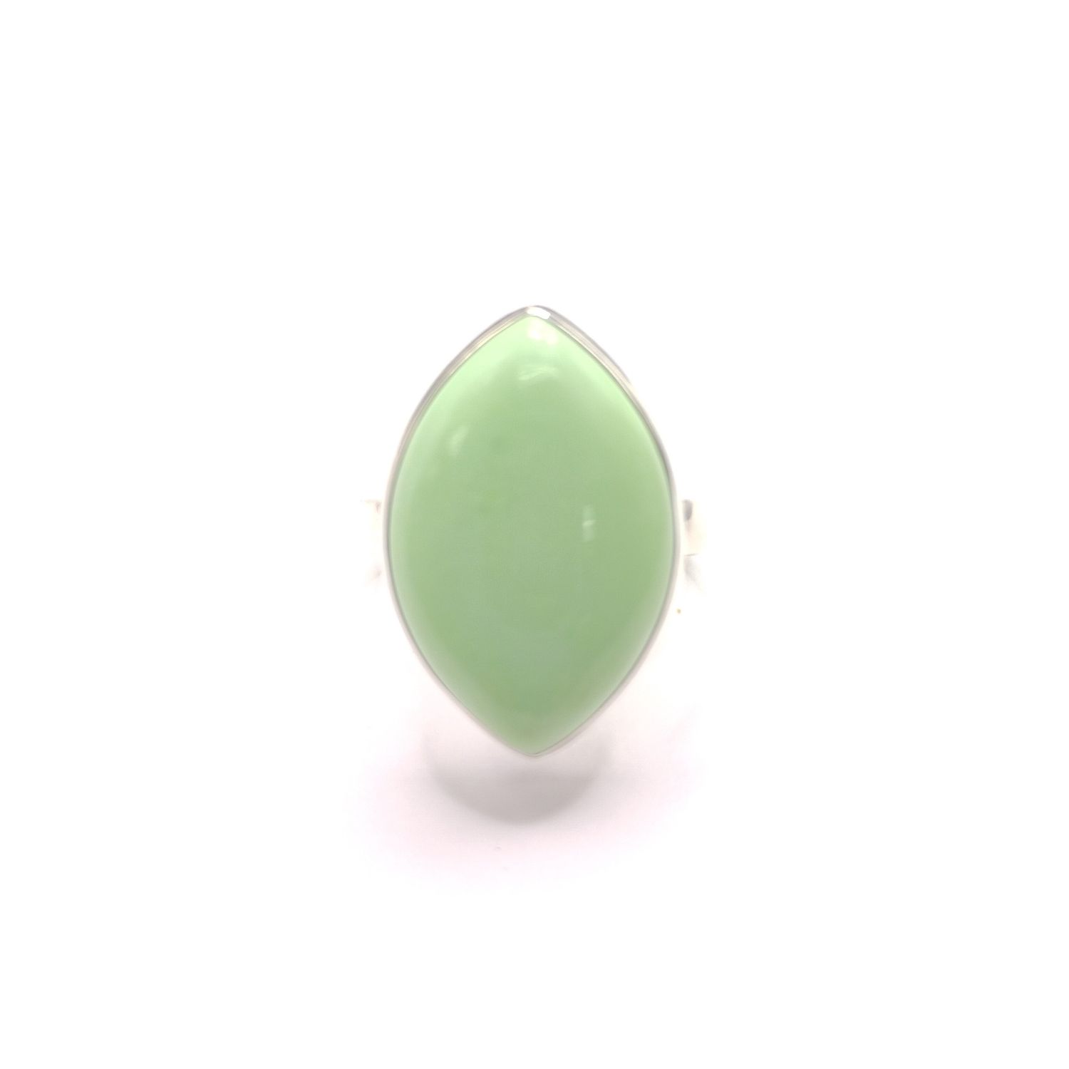 Lemon Chrysoprase Ring Size 12 Sterling Silver